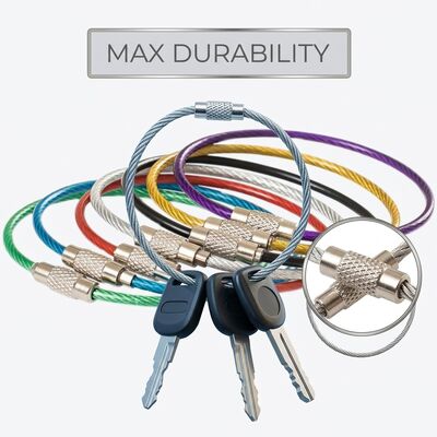 Large 30cm Cable Loop Key Ring 2mm Wire Rope Hanging Warning Sign Board Outdoor