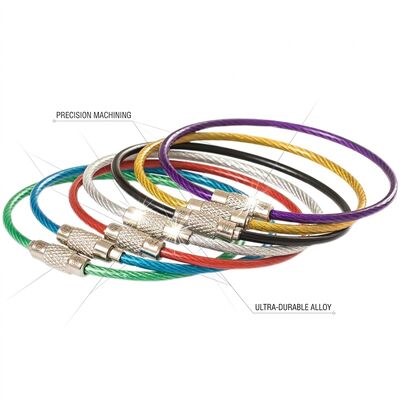 Large 30cm Cable Loop Key Ring 2mm Wire Rope Hanging Warning Sign Board Outdoor