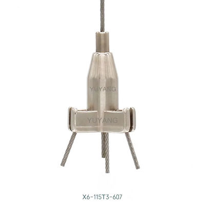 1 Into 3 Wire Rope Gripper Rust Resistance Cross Cable Grippers Customization For Hanging System