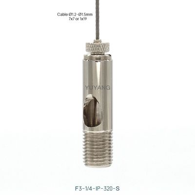 Mesh Nut Brass Cable Gripper 13mm Diameter Power Feed Grippers 1/4 - 18IPS For Lighting F3-320-S