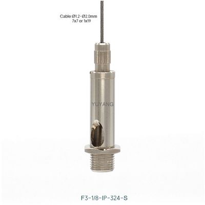 Straight Knurling Power Feed Cable Gripper 8*40mm Connection For Lights Hanging System F3-324-S