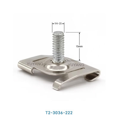 Nickel Plated T Bar Ceiling Clips For 1/4-20 Stud 1mm Thicknesses Long Lasting T2-222