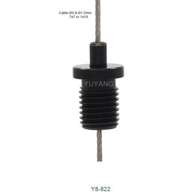 M8 Thread Black Coated Suspension Cable Gripper Push Button Adjustment For Pendant Lights