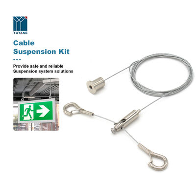 Adjustable Cross Cable Suspension Kit with Double Hanging Hook Lights Picture Billboards Sign Y Hanging Wire Kit