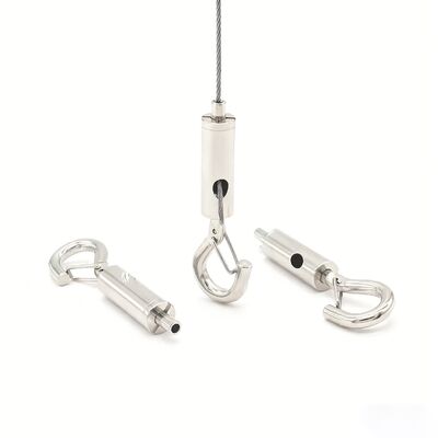 Factory Price Adjustable Spring Cable Gripper Kit Stainless Steel Iron Art Hanging Kit with Ceiling Hook for Cable Management