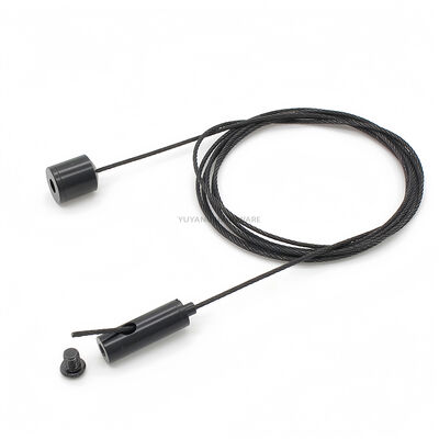 Custom Black Coated Wire Rope Cable Suspension Kit High Quality Ceiling Hanging Wire Kit with Hook