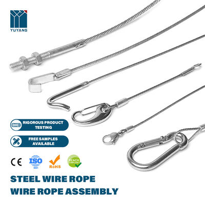 Factory 1.5mm Anti Twist Steel Wire Rope 7x7 Resisting Protective Wire Rope Assembly with Loop