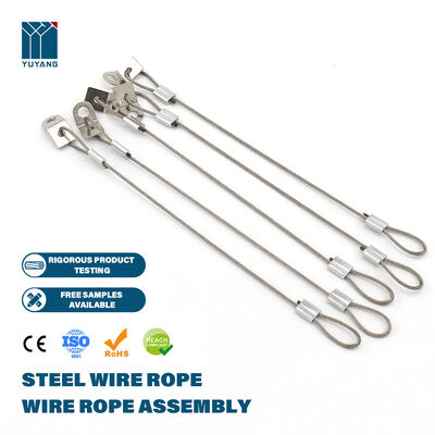 Factory 1.5mm Anti Twist Steel Wire Rope 7x7 Resisting Protective Wire Rope Assembly with Loop