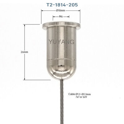 Adjustable Brass Cable Clip Metal Wire Rope Suspended Ceiling Mounted Attachment for Lighting Nickel/Chrome/White/Black
