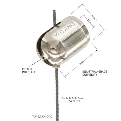 M10 Male Thread Brass Side Exit Cable Gripper 1.5mm Wire Rope Clamp for LED Pendant Light Suspension Hanging System