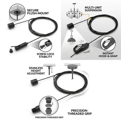 Outdoor Signage Suspension Cable Gripper Kit 200kg 304 Stainless Steel Weatherproof Anti-Corrosion Hanging Set
