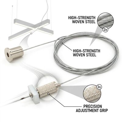 Outdoor Facility Suspension Cable Gripper Kit 180kg 316 Marine Stainless Steel Weatherproof Canopy Pergola Hanging Set