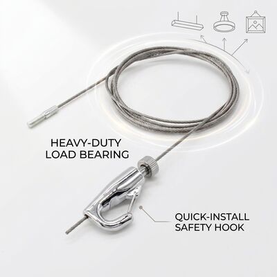 Warehouse Storage Suspension Cable Gripper Kit 140kg Forged Steel Heavy Duty Industrial Racking Ceiling Mount Set