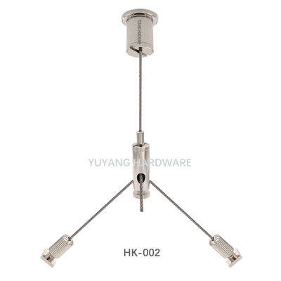 Adjustable LED Light Cable Suspension Kit with Brass Wire Grippers Ceiling Hanging System Complete Set