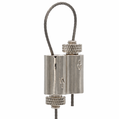 Looping Grippers for Signage & Display Wire Hanging Hardware Cable Looping Gripper 1.0-1.5mm 30kg / 66lbs Polished Brass Closed Loop Wire Rope Clamp