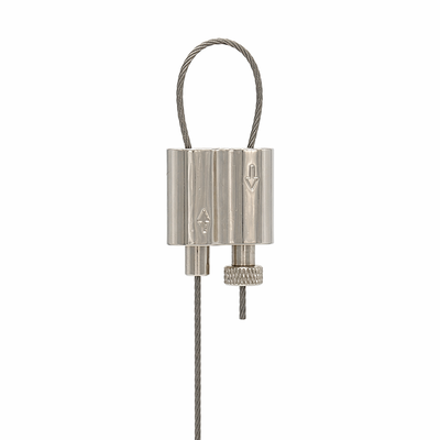 Chandelier Looping Gripper Kits Heavy Duty Overhead Lighting Parts Cable Looping Gripper 1.5-2.5mm 50kg / 110lbs Polished Nickel Closed Loop Wire Rope Clamp