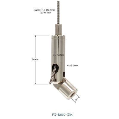 Copper Side Exit Cable Gripper Adjustable Wire Rope Gripper 1.5mm 2mm Metal Swing Hanging