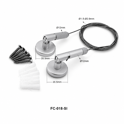 Stainless Steel Tensioned Cable Display Kit Ceiling-to-Floor 20ft Long Span Sign Hanging System