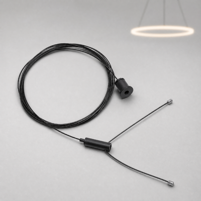 Black Adjustable Ceiling Wire Hanging Kit with Quick Lock Cable Gripper & SUS304 Steel Rope for LED Panel