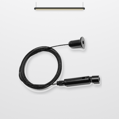 Black SUS304 Stainless Steel Wire Rope Suspension Kit Adjustable Cable Gripper Ceiling Light Hanging Set