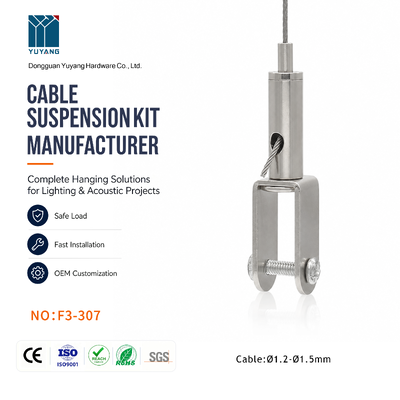 F3-307 Fork Gripper Ceiling Attachment M4 Thread 57mm for Wire Rope Hanging System