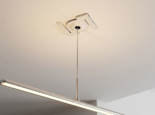 White Ceiling Attachment 1/4-20 UNC Thread 30mm Body for LED Pendant Light Suspension Kit