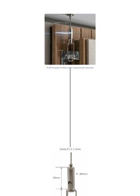 F3-307 Fork Gripper Acoustic Panel Suspension Kit 1.5mm Steel Wire Rope 3m Adjustable Hanging Set