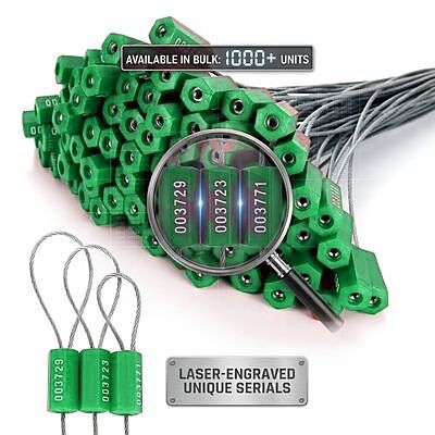 SS-012-800 Round Barrel Aluminum Alloy Cable Security Seal 800mm Galvanized Wire Rope Utility Meter Box Lock