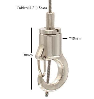 Brass Hook Cable Gripper Safety Lock Gate Anti-Drop Suspension for LED Pendant Lighting Projects