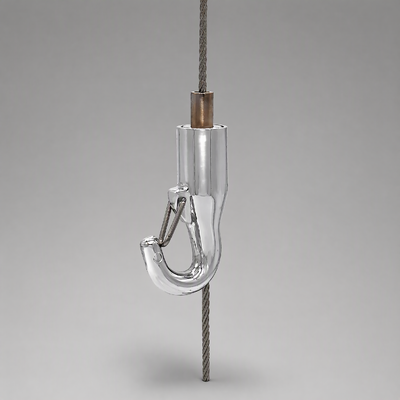 1.2-2.0mm Wire Rope Hook Gripper Compatible 7x7 1x19 Cable for Ceiling Signage Suspension Systems