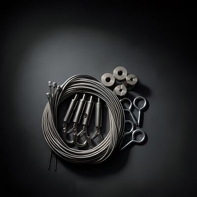 1.5mm Wire Rope Acoustic Wall Panel Suspension Kit Quick Snap Hook Ceiling Anchor for Hotel Lobby Interior