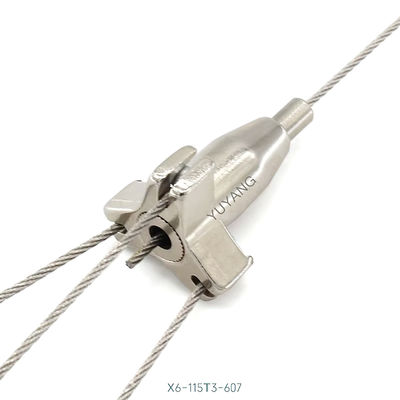 1 Into 3 Wire Rope Gripper Rust Resistance Cross Cable Grippers Customization For Hanging System