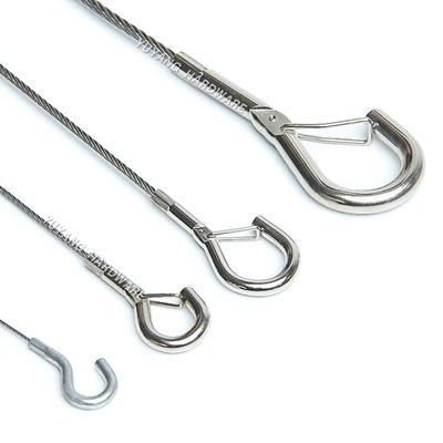 Hook Ended Wire Rope Sling 1.2mm Wire Lifting Slings PVC Coated Customizable