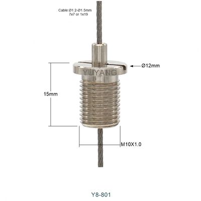 Ajustable Length Suspension Cable Gripper Space Saving Bottom Exit Grippers Y8-801 For Hanging System