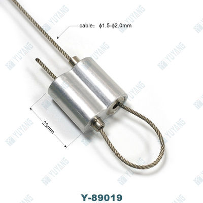 Silver Wire Rope Gripper 2mm Zinc Alloy Powder Coated Height Adjustable