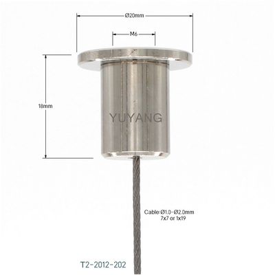 Adjustable Side Exit Cable Gripper 2mm Stainless Steel Cable M4 Thread for Pendant Lighting Suspension