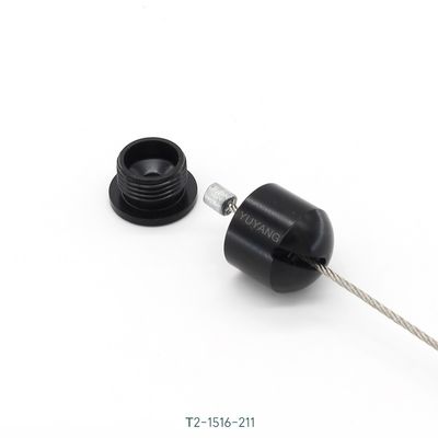 Tilt Mountable Suspended Ceiling Wire Attachment M4 Rounded Base T2-211 Black