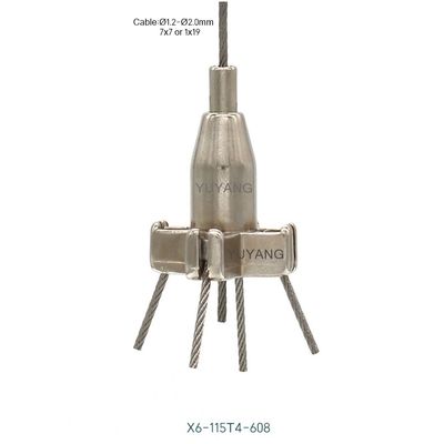 Copper Nickel Plating Cross Cable Grippers Suspension Cable Gripper For 4 Wire X6-608