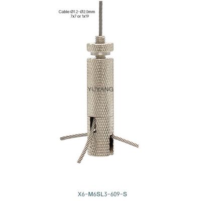 Y Shaped Cross Lighting Suspension Cable Grippers With Knobbed Safety Nut X6-609-S