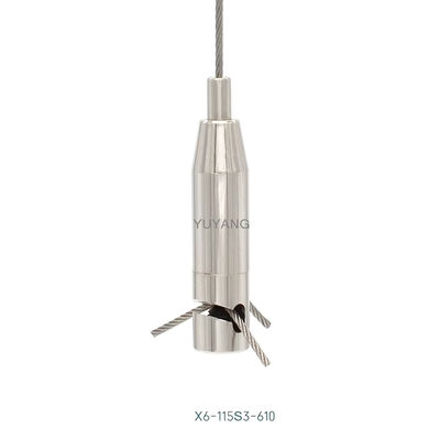 Nickel Plated Two Wire Cable Looping Gripper 46mm Height For Cable Hanging System X6-610
