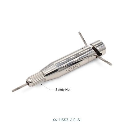 Two Wire Griplock Cable Gripper Cross Cable Grippers M6 Screw With Straight Knurled Knobbed Nut X6-610-S
