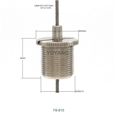 M16 Nickel Lighting Suspension Cable Grippers 20mm Diameter Suspended Cable Gripper