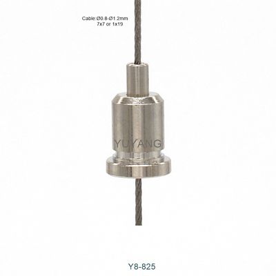 Flanged Base Lighting Suspension Cable Gripper Top Press Nickel Plating For 0.8mm Cable