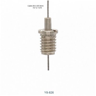 M6 Brass Cable Gripper 9mm Diameter Bottom Exit Grippers 7x7mm Compact