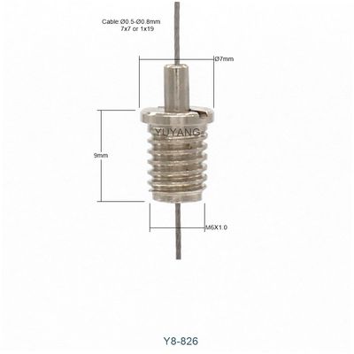 M6 Brass Cable Gripper 9mm Diameter Bottom Exit Grippers 7x7mm Compact