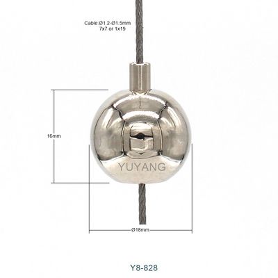 Ball Shaped Wire Cable Gripper 18mm Diameter Secure Locking And Aesthetic Integration