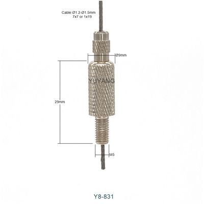 M5 Diamond Knurled Side Exit Cable Gripper Nickel Plated Bottom Exit Grippers 9mm Diameter Safety