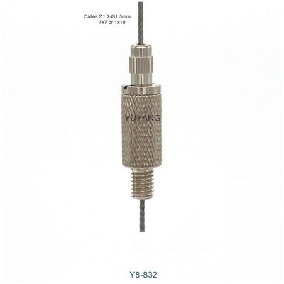 M6 Diamond Knurled Wire Cable Gripper Self Locking For 1.5mm 1x19mm Wire Rope Lights