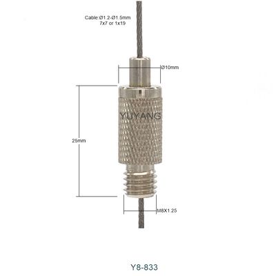 Mesh Pattern Wire Rope Gripper Pressure Adjustable 9mm Diameter M8 Thread