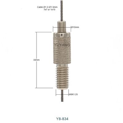 M8 Long Threaded Lighting Suspension Cable Gripper 33mm Height Self Locking Gripper Y8-834